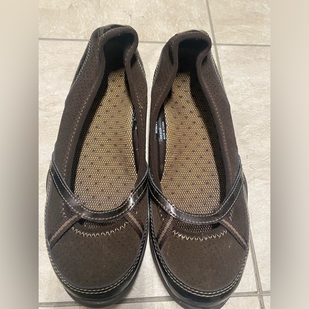 LL BEAN Women's Brown Suede Slip On Bicycle Toe Loafer Shoes Size 8 M